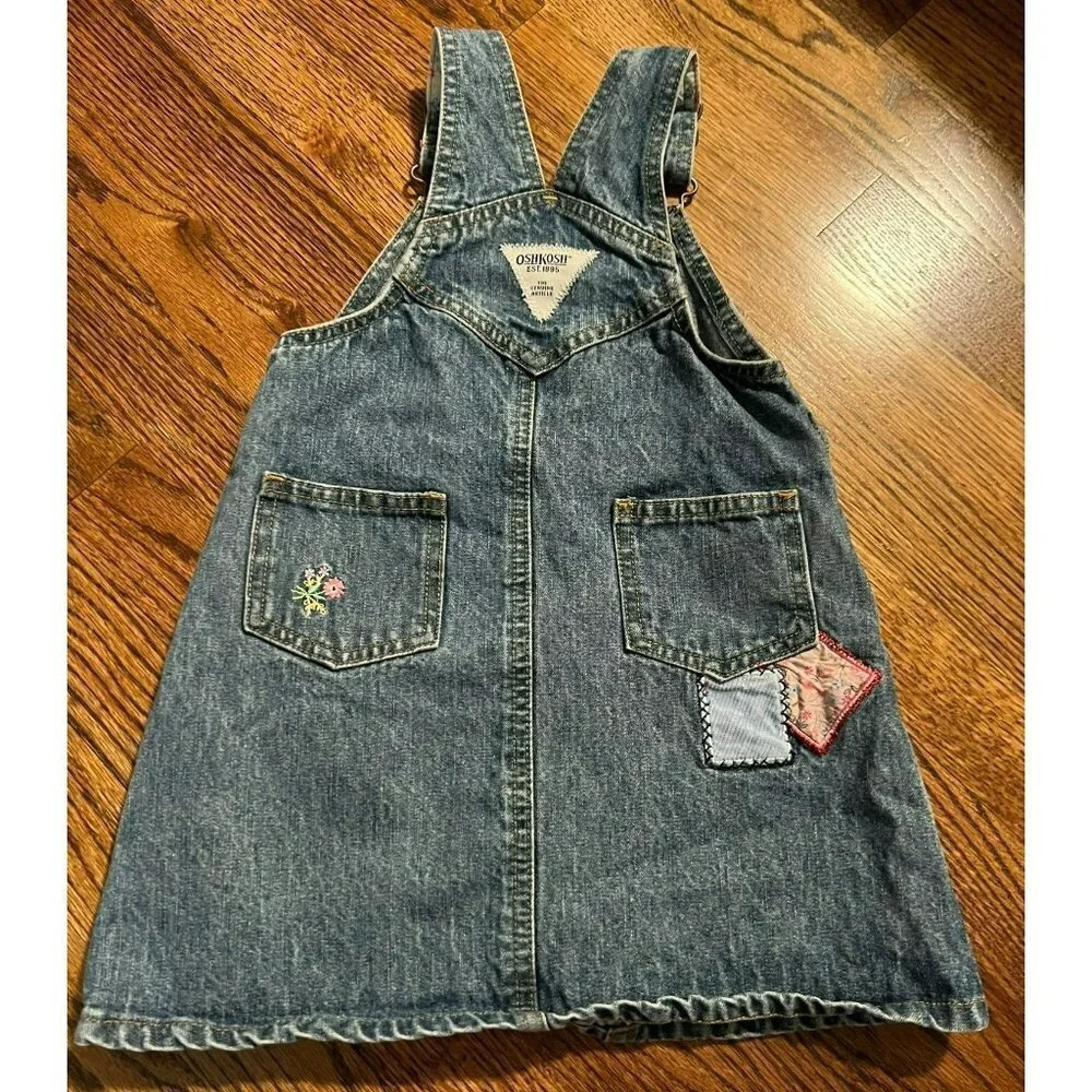 Oshkosh | Vintage‎ Patchwork Denim Overall Dress Sz 3T